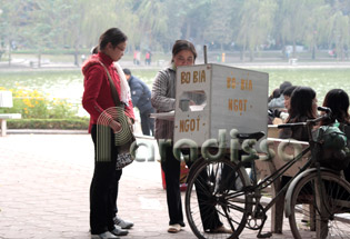 Gathering with friends by the Hoan Kiem Lake