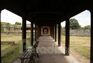 Walkway connecting different buildings inside Hue Royal Citadel Walkway connecting different buildings inside Hue Royal Citadel