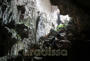 Climbing the uneven rocky path out, you'll get a fresh view of the other side of the mountain 