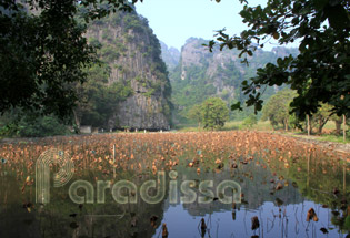 Pond at Bich Dong Pagoda