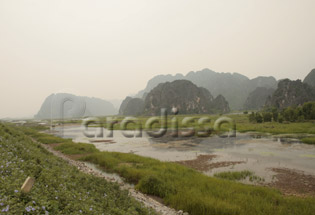 Flooded area and mountains of Van Long