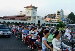 Traffic in Saigon Vietnam