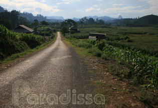 a captivating bike route at Moc Chau