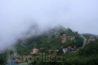 The cloud-covered town of Tam Dao