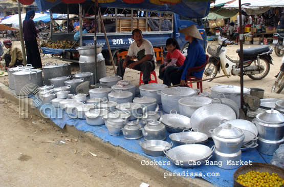 Cooker shop at a market in Cao Bang