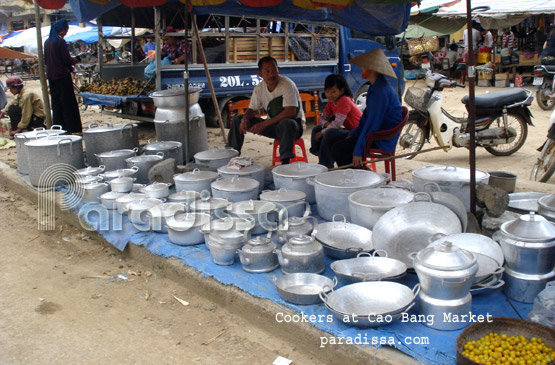Cooker shop at a market in Cao Bang Cooker shop at a market in Cao Bang