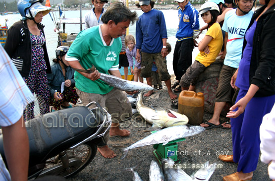 marché local sur l'île de Con Dao