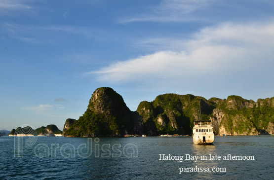 Halong Bay in late afternoon
