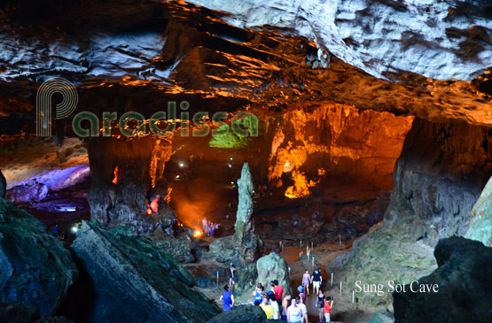 The Sung Sot Cave on Halong Bay Vietnam