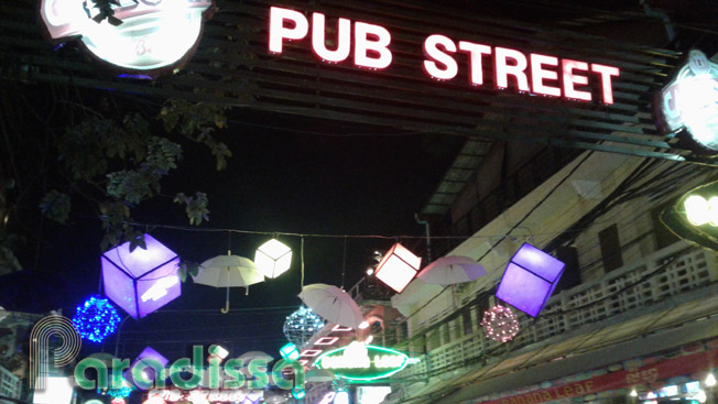 The Pub Street, center of nightlife at Siem Reap City