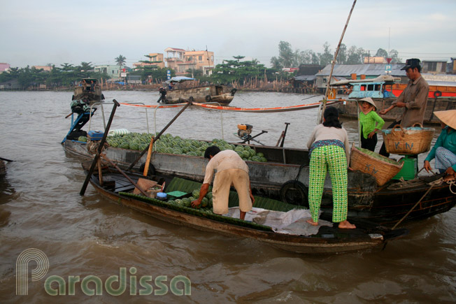 Merchants at Cai Rang Floating Market, Can Tho, Vietnam