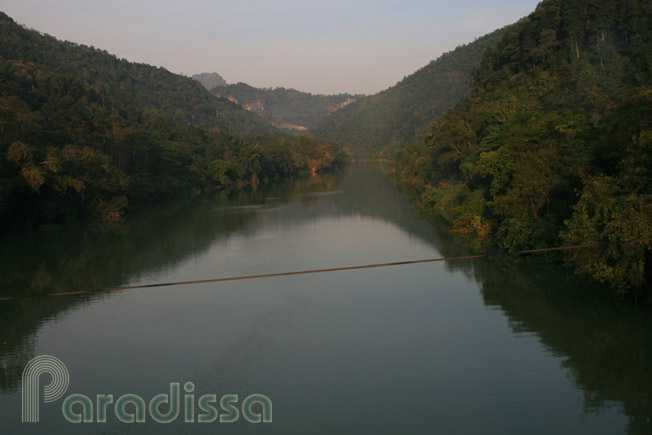Peaceful landscape by the Gam River at Bac Quang, Ha Giang
