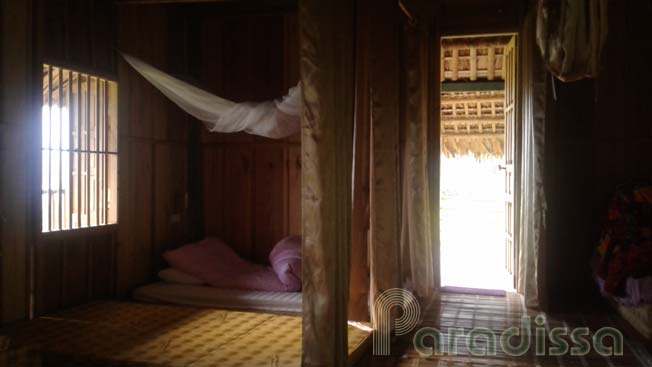 The interior of a homestay at Hoang Su Phi