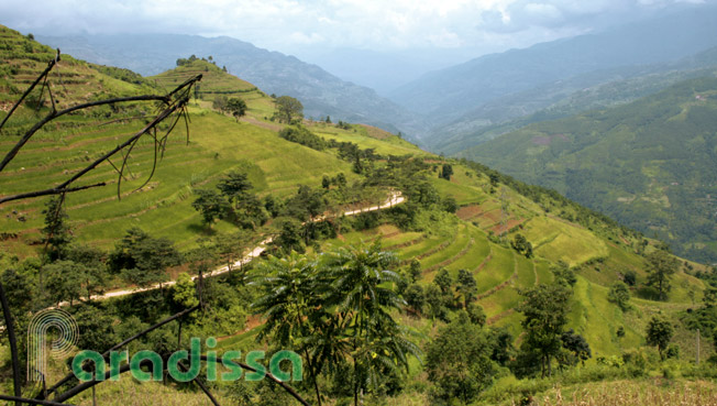 A mountain vista at Xin Man