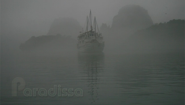 Halong Bay in fog