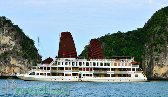 A luxury cruise boat on Halong Bay Vietnam