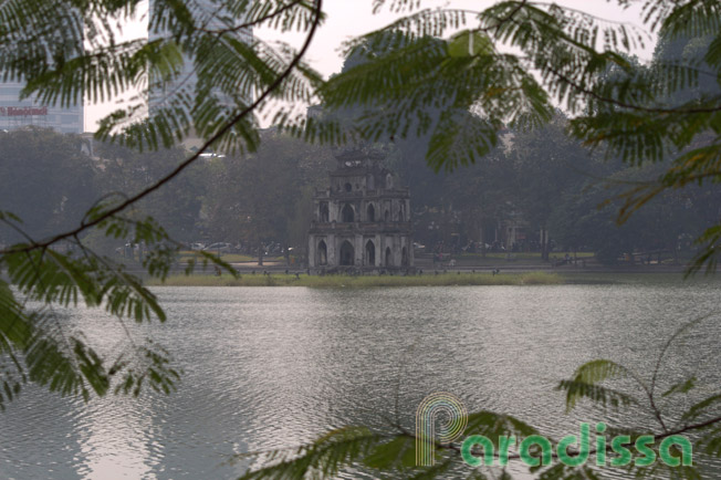 The Turtle Tower on the Hoan Kiem Lake in Hanoi