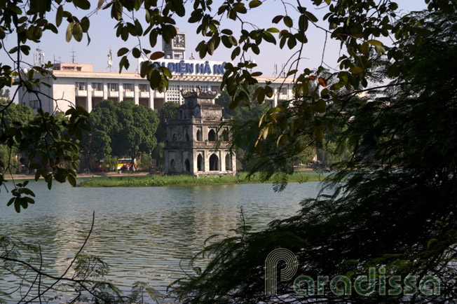 The Turtle Tower on the Hoan Kiem Lake, Hanoi, Vietnam