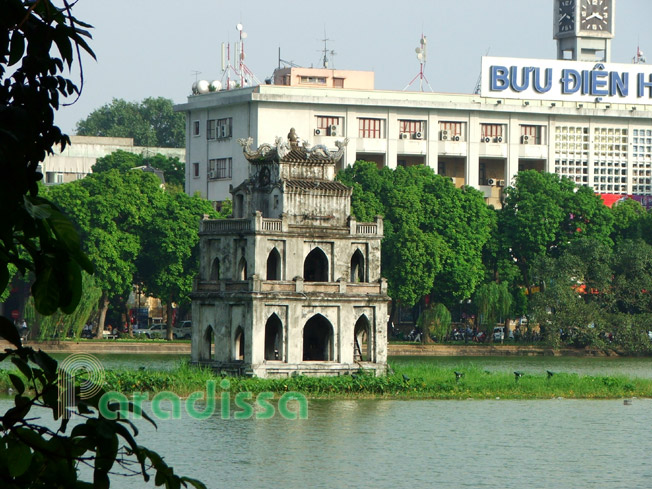 The Turtle Tower on the Hoan Kiem Lake, Hanoi