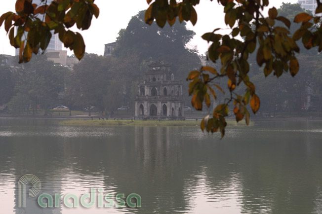 The Turtle Tower on the Hoan Kiem Lake in Hanoi