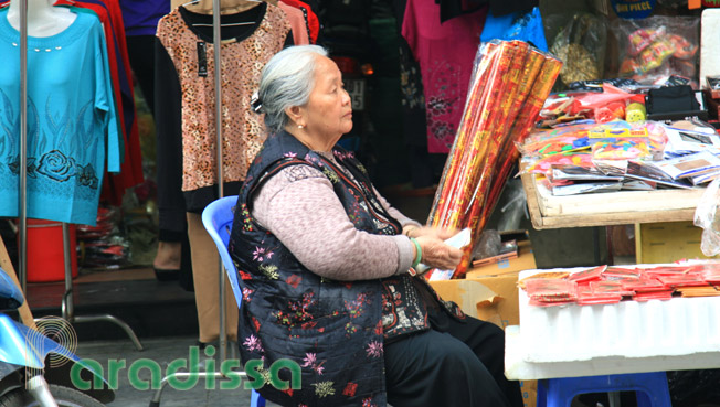 A lady selling souvenirs