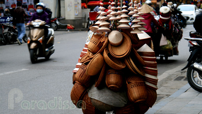 A souvenir vendor in Hanoi