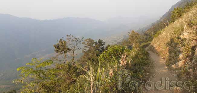 A trekking path at Hang Kia Valley in Mai Chau, Hoa Binh Province