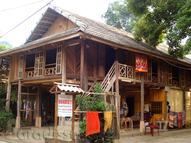 A homestay on stilts in Ban Lac Village in Mai Chau Valley, Hoa Binh Province