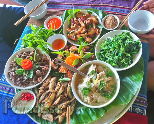 Another meal in Mau Chau with different dishes