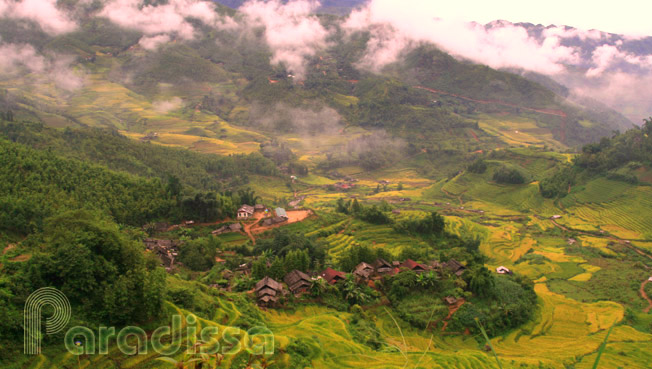 Scenic landscape where the trek to Bach Moc Luong Tu starts