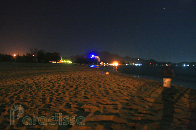 Ninh Chu Beach at night