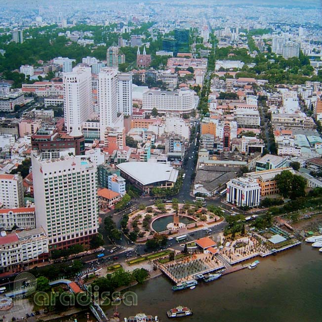 Une vue à vol d'oiseau de Ho Chi Minh Ville (Saigon)