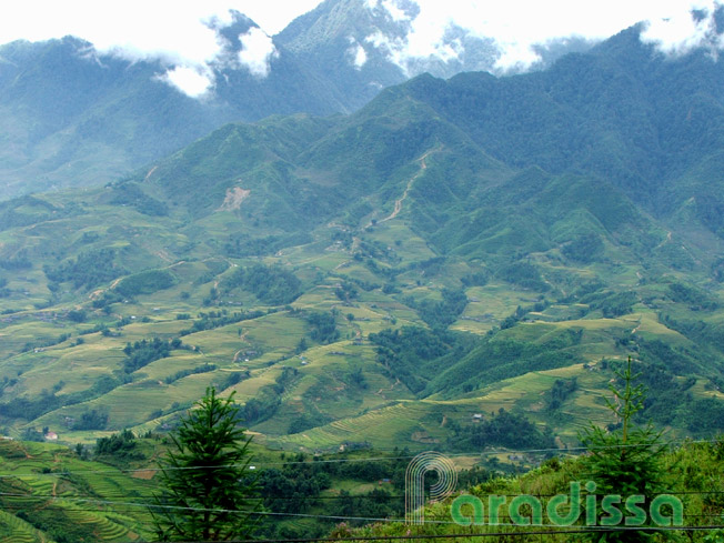 The Hoang Lien Mountain Range at Sapa, Lao Cai, Vietnam