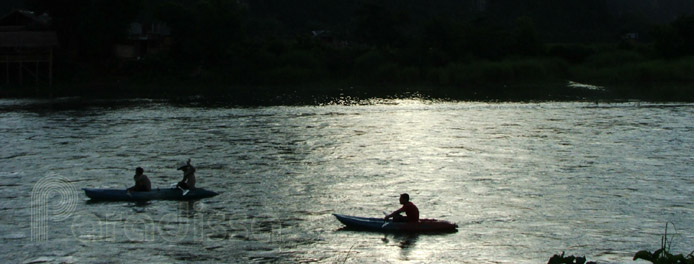 Kayaking at Vang Vieng