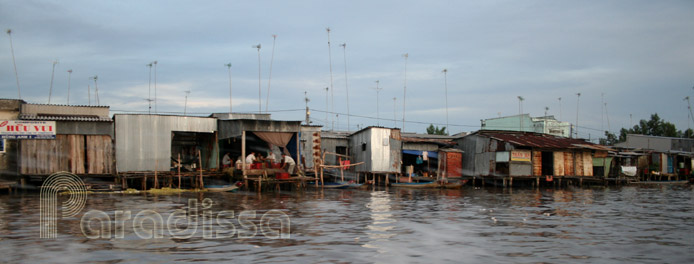 Houses on stilts at Ca Mau