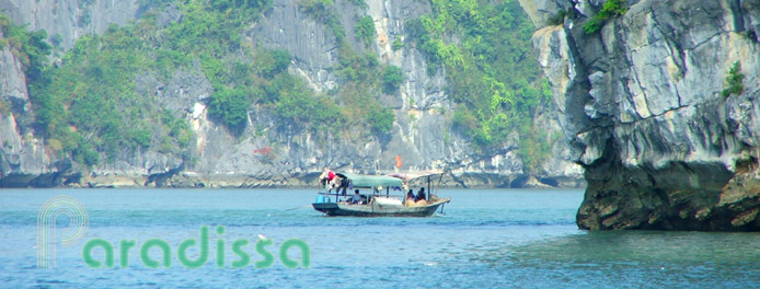 A fishing boat near Cat Ba Island