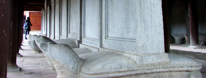 Stone turtle at the Temple of Literature in Hanoi