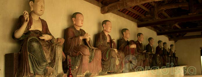 Arhat Statues at the Mia Pagoda in Ha Tay, Vietnam
