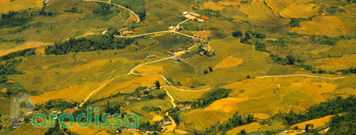 Aerial view of Muong Hum, Bat Xat, Lao Cai