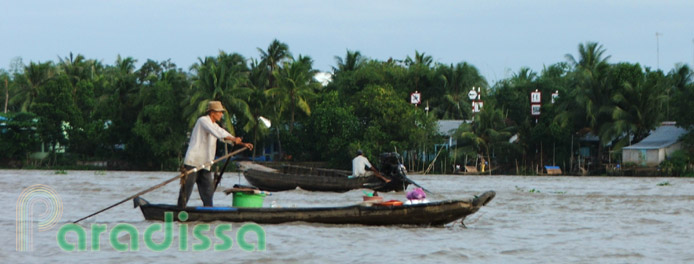 Rowing on the Mekong River