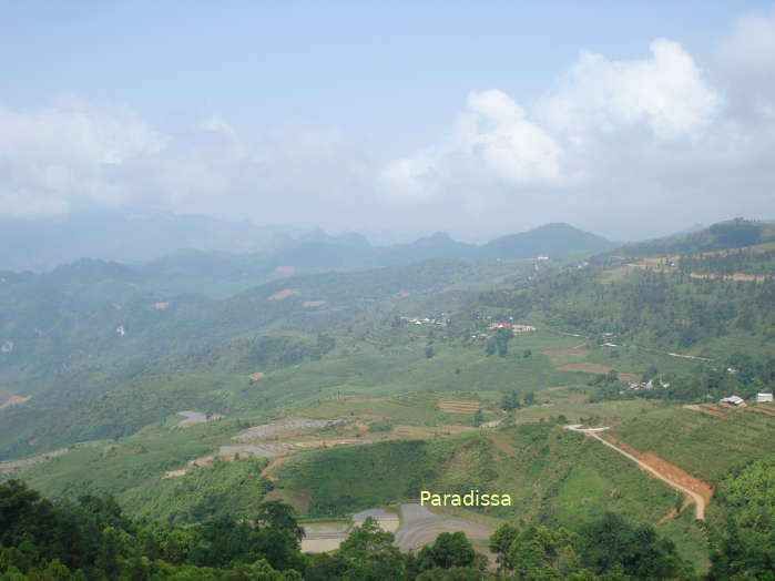 Spectacular mountains at the Bac Ha Plateau in Lao Cai Province Vietnam