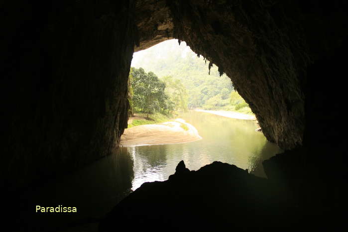View from inside the Puong Cave at the Ba Be National Park