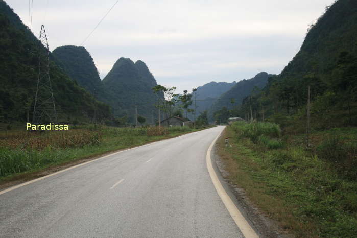 Scenic road to the village which is our home for tonight