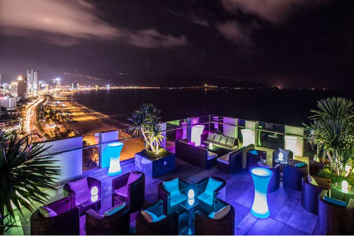 A luxury beach resort at Da Nang at night