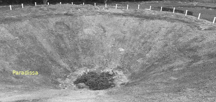 Crater from the 1000kg explosive by the Viet Minh at Eliane 2