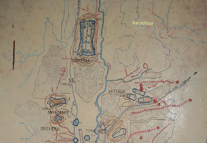 A map showing northern zone of the French Hedgehog at Dien Bien Phu