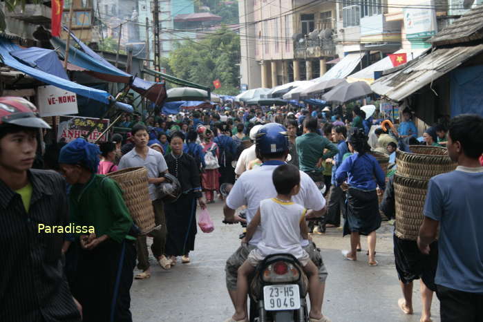 A corner of the township is jammed up by different ethnic groups in the region