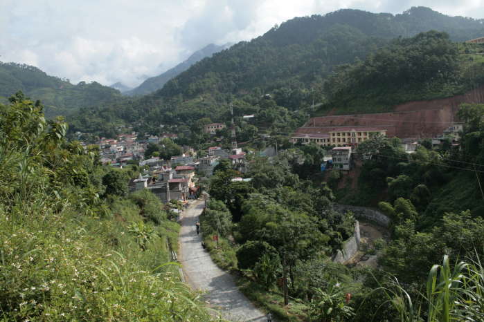 Vinh Quang Township at the base of the Tay Con Linh Mountain Range to the west of Ha Giang Province