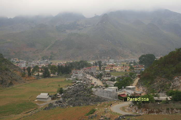 A bird's eye view of the Meo Vac Township in Ha Giang Province