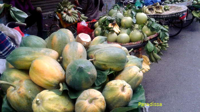 Fruit vendors in Hanoi Vietnam